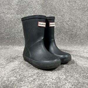 Hunter Kids First Classic Size 7 Boys 8 Girls Black Rain Boots Used See Pictures
